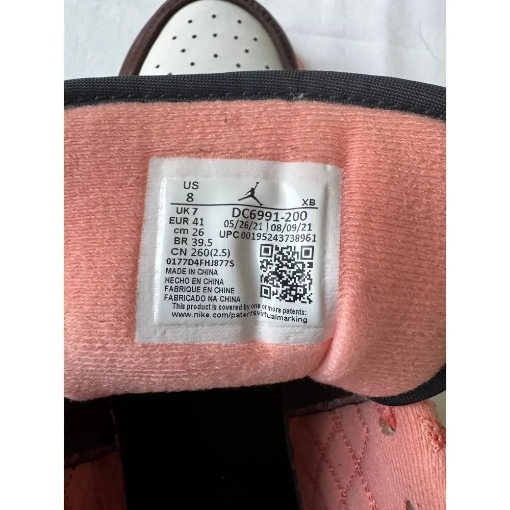 Nike Air Jordan 1 Low SE Brown Pink White Sneakers Men’s Size 8